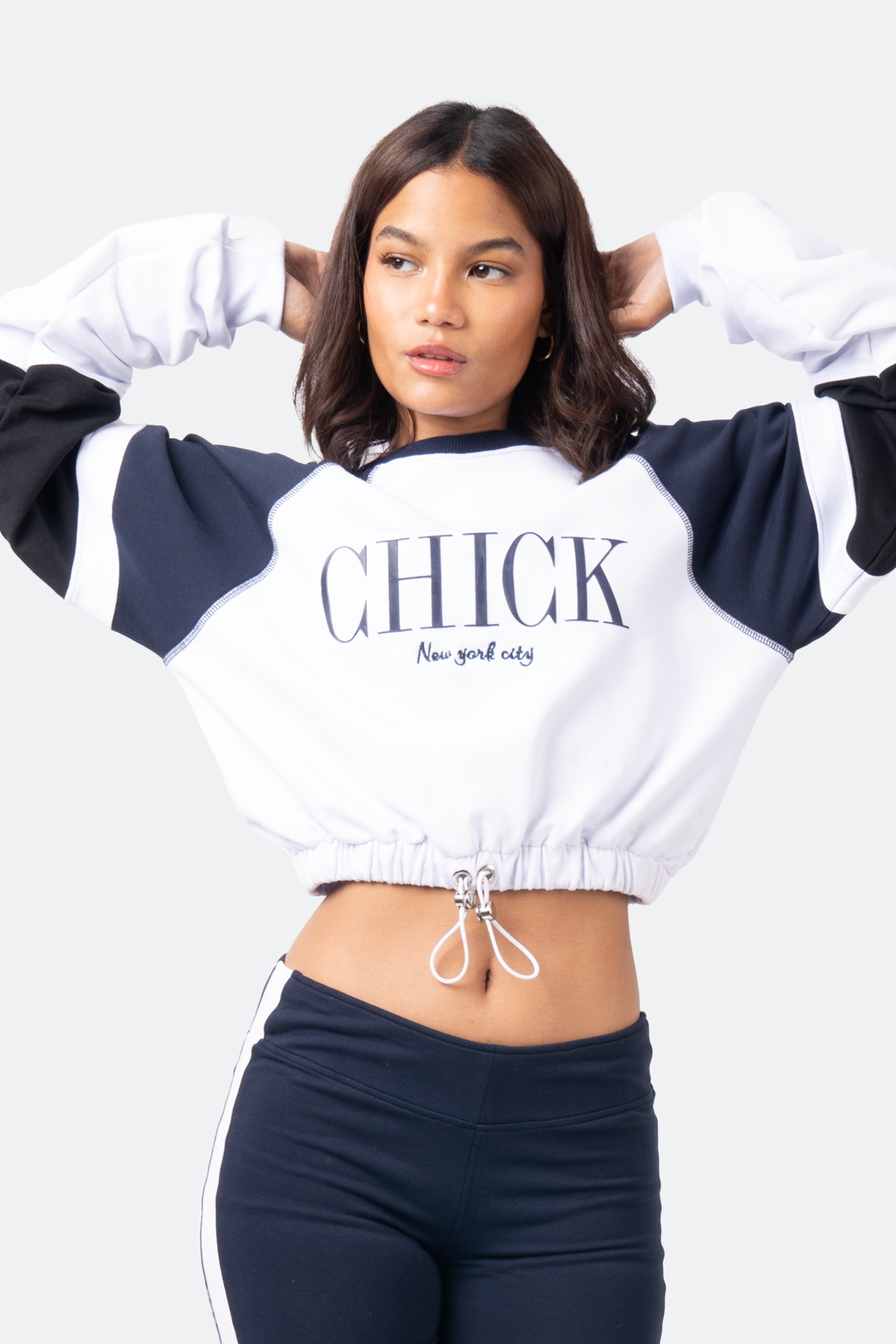 Irreplaceable Cropped Drawstring Crewneck