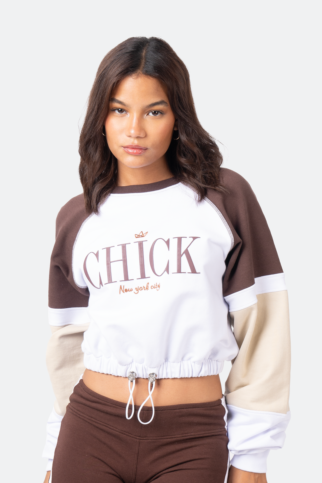 Irreplaceable Cropped Drawstring Crewneck