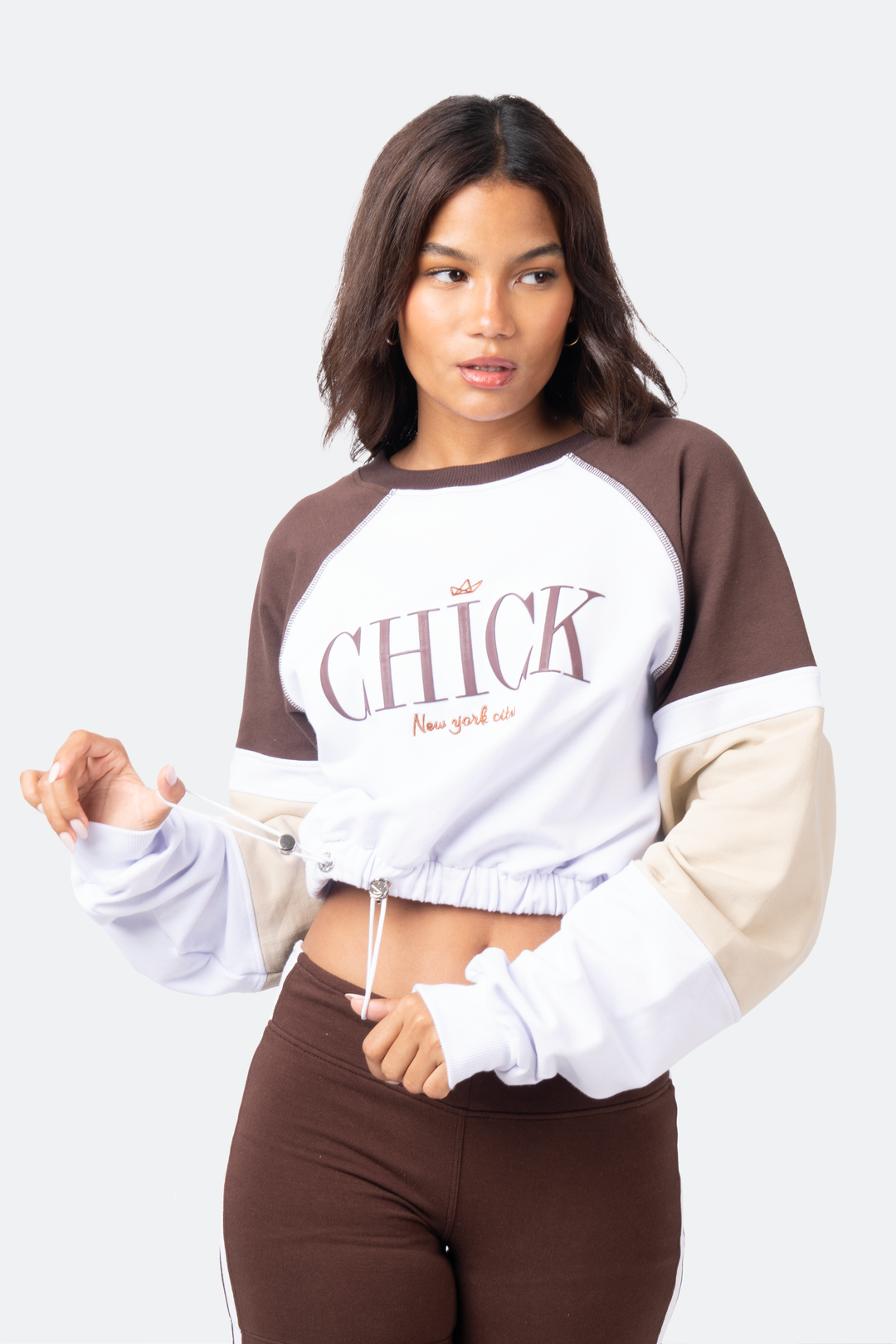Irreplaceable Cropped Drawstring Crewneck