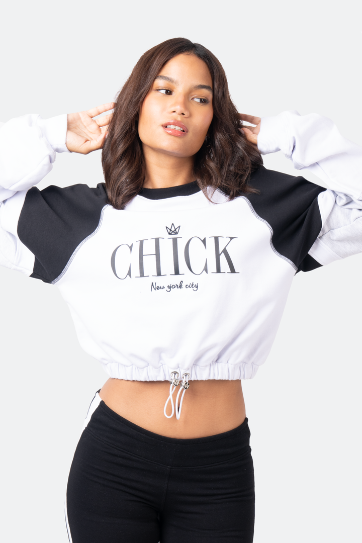 Irreplaceable Cropped Drawstring Crewneck