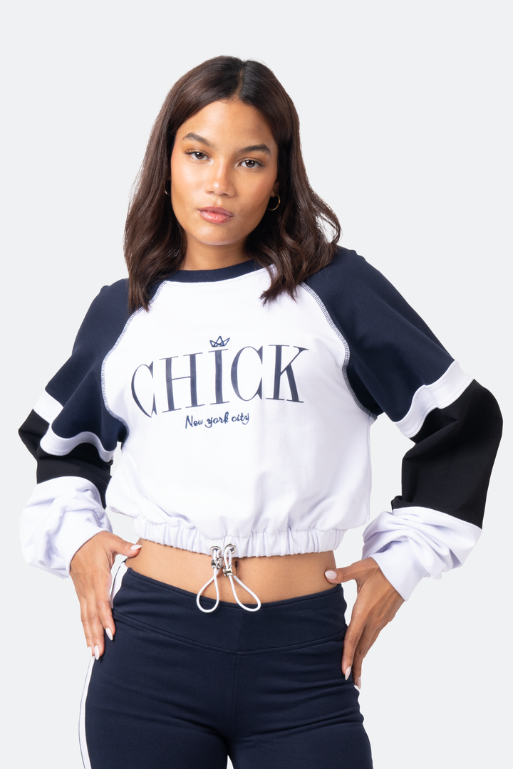 Irreplaceable Cropped Drawstring Crewneck