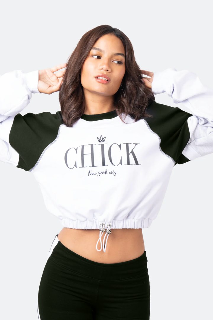 Irreplaceable Cropped Drawstring Crewneck